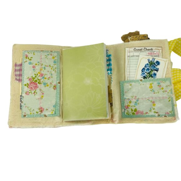 Writing Junk Journal Vintage Style u Fabric Cover Diary Includes Ephemera No 19 - Picture 6 of 13